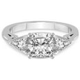 thumbnail image 4 of 4 Carat IGI Certified Cushion Shape Lab Grown Diamond Engagement Ring | 14K White Gold | Leona Three stone Pear Shape side Diamond Ring | FG-VS1-VS2 Quality Friendly Diamonds, 4 of 5
