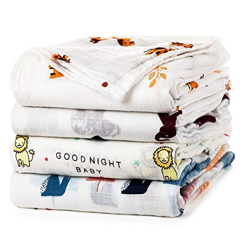 Free Shipping Soft Whisper™ 4-Layer Muslin Blanket and Swaddle Set 