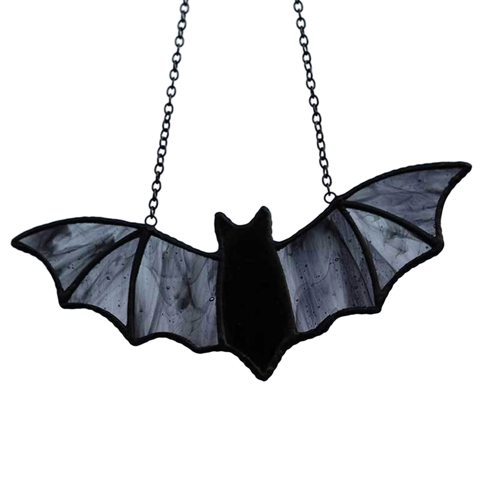 Lohuatrd Halloween Bat Decoration Metal Chain Stained Glass Suncatcher