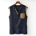 thumbnail image 4 of Xdegoge Linen Tank Top for Women Henley V Neck Sleeveless Casual Beach Vacation Vibe Relaxed Fit Solid Minimalist Design Single Chest Pocket Detail Lightweight Feel Summer Tops, 4 of 7