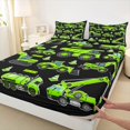 thumbnail image 3 of Homewish Car Theme 3pcs Twin Sheet Sets For Teens Boys Girls,Cartoon Green Truck Twin Fitted Sheet,Construction Vehicles Breathable Flat Sheet,Microfiber Bedroom Decor, 3 of 7