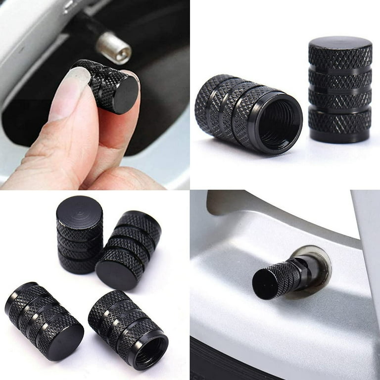 Silver Tire Valve Stem Caps Aluminum Alloy Wheel Rim Air Dust Covers With Rubber Seal Universal Fit Car Truck SUV Motorcycle, Easy Grip, Screw-on, Airtight, Outdoors (10 Pack), Valve Stems & Caps