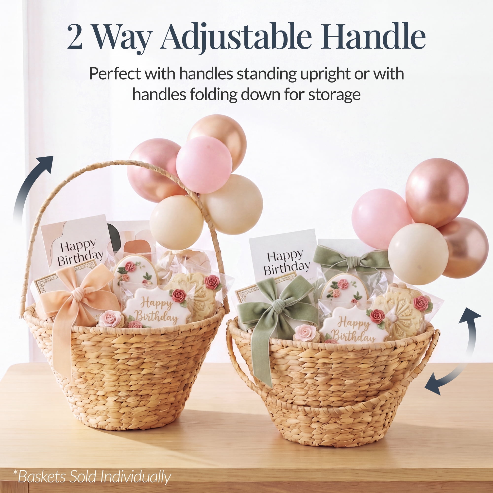 Best Choice Products Handwoven Medium Mother's Day Gift Basket, 20 inch Basket Basket w/Collapsible Handle - Natural