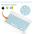 thumbnail image 3 of Ultra-Slim Bluetooth rechargeable Keyboard for MatePad Pro 10.8 5G (2019) and all Bluetooth Enabled iPads, iPhones, Android Tablets, Smartphones, Windows pc - Sky Blue, 3 of 5