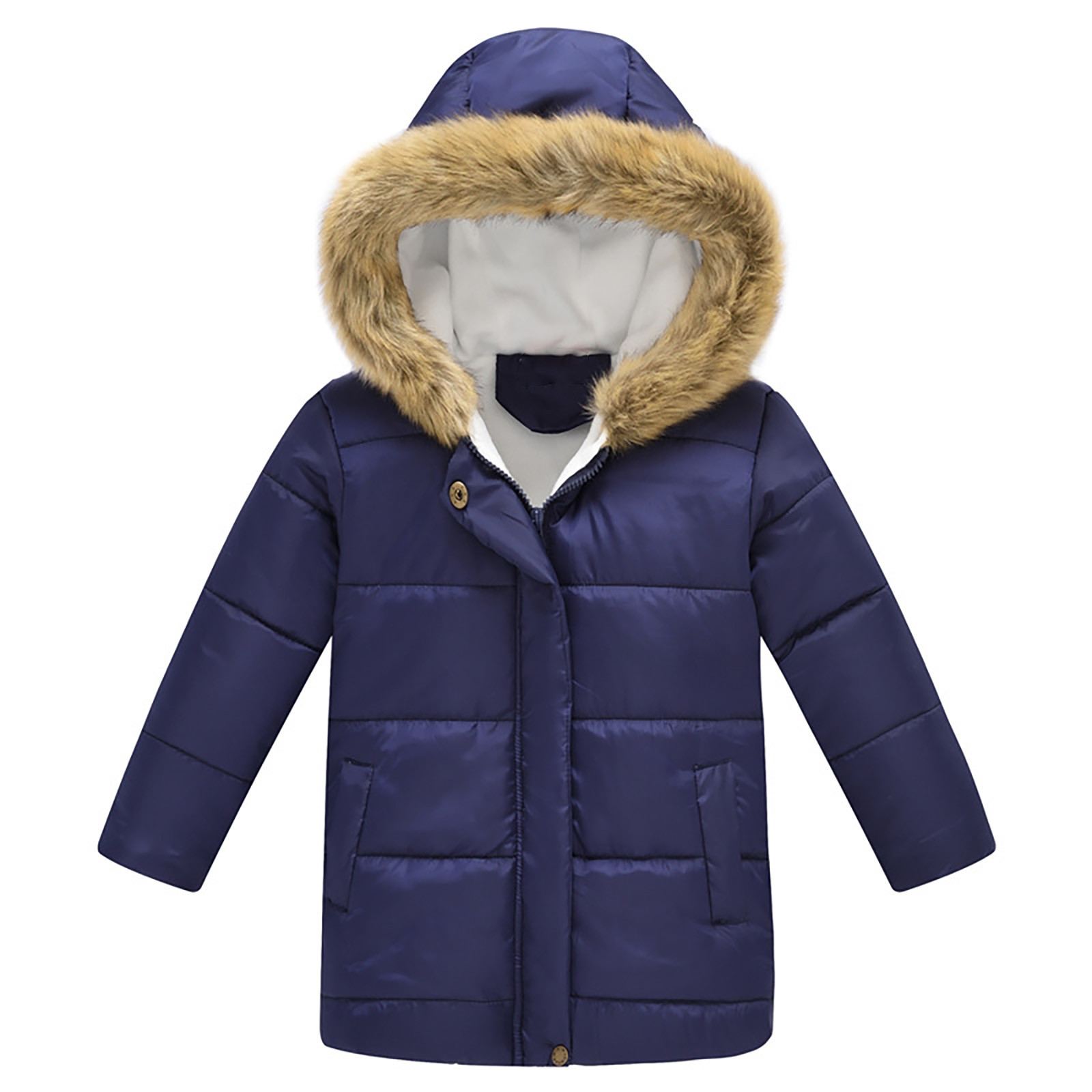 Child dress Children's Padded Jacket Boys And Girls Big Boy Long Collar