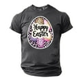 thumbnail image 2 of Weiqiqre Mens T Shirts Easter Day Shirts Bunny Rabbit Letter Printed T-Shirt Short Sleeve Graphic Tee Tops, 2 of 4