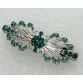 thumbnail image 3 of Faship Gorgeous Green Rhinestone Crystal Small Floral Hair Barrette Clip, 3 of 4