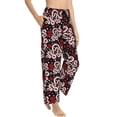 thumbnail image 2 of Uemuo Snake And Rose Pattern Women's Wide Leg Palazzo Lounge Pants with Pockets Light Weight Loose Comfy Casual Pajama Pants-Medium, 2 of 9