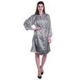 thumbnail image 2 of Moomaya Printed Womens Kimono Robes Short Satin Silk Bridal Robe Loungewear, 2 of 7