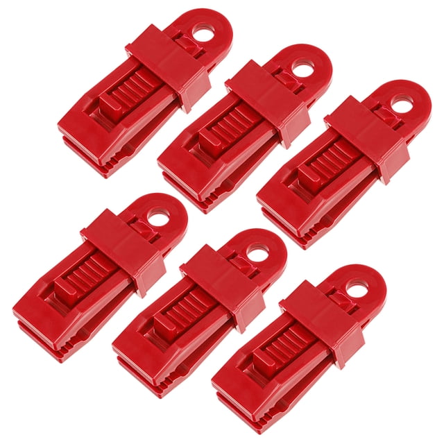 Unique Bargains Pince de Verrouillage Coulissante 7mm Rouge 6 Pack