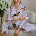 thumbnail image 4 of Goofa German Shepherd Dog Printed Women’s 2 Piece Pajama Set Super,Pajamas Women's Long Sleeve Sleepwear Soft Button Down Loungewear Pjs Lounge Set Nightwear-Medium, 4 of 9