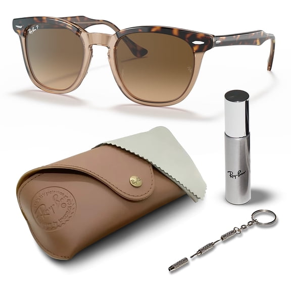 Ray-Ban RB2298 HAWKEYE POLARIZED Square Shaped Sunglasses for Men & Women - Includes Official Rayban Eyewear Kit - Ideal Formal & Casual Wear Sunglasses - Brown Lens