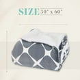 thumbnail image 3 of Elegant Comfort Throw Blanket, Reversible Sherpa Flannel, Soft, Fuzzy, Cozy and Plush- All season Lightweight Decorative Throw, 50 x 60 inches, Ogee Pattern Sherpa Throw, Silver Gray, 3 of 6