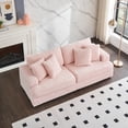 thumbnail image 2 of 79.3" Loveseat Sofa Couch, 2 Seater Corduroy Sofa with Double Cushions & 4 Pillows, Cloud Couch for Living Room Apartment, Pink, 2 of 9