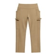 thumbnail image 4 of NinXxx Women's Plus Size Pleated Waist Wide Leg Cropped Yoga Pants Khaki S, 4 of 4