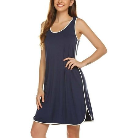 

NARABB Women s Sleeveless Dress Striped Nightgown Pregnancy Gown For Breastfeeding