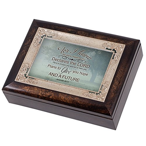 Cottage Garden Misty Meadow Tree Italian Design Jewelry Music Box Plays Amazing Grace