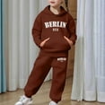 thumbnail image 6 of Fgnfyis Girls Long Sleeve Hoodie and Pants Sets Soft Warm Outfits for Daily and Outdoor Wear Toddler Pullover Sweat Suit with Comfortable Fit Coffee 4-5 Years, 6 of 6