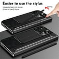 thumbnail image 5 of for Google Pixel Fold 2 / Pixel 9 Pro Fold Case with S Pen Holder & Black Slim Stylus, Phone Case with Hinge Protection Kickstand Screen Protector Retro Leather Protective Case,Black, 5 of 7
