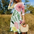 thumbnail image 4 of Pretty Watercolor Floral Seamless Pattern Dress Summer Dresses Woman Street Style Big Size Casual Dress, 4 of 9