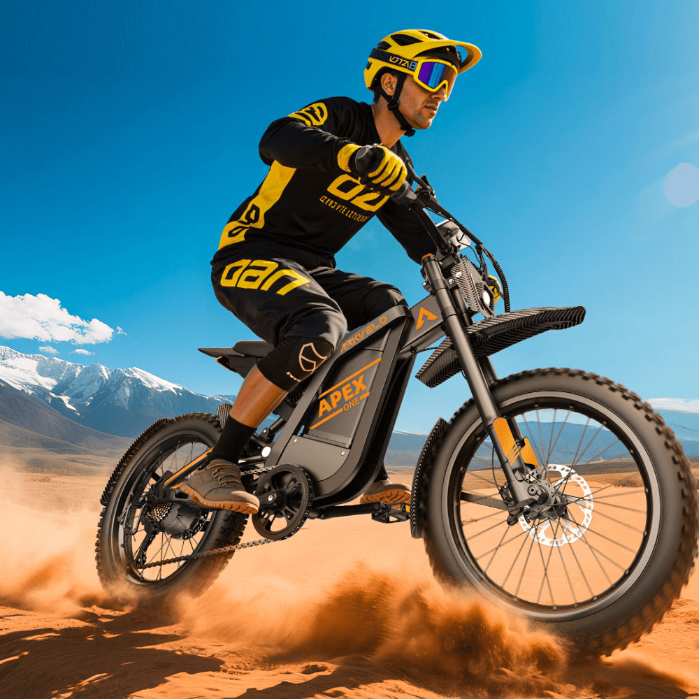 JVV EX25  Adult Electric Dirt Bike, 2000W High-Speed Motor, 48V 32Ah Removable Battery, 37 MPH Top Speed, Up to 87 Miles Range, All-Terrain E-Moto with Hydraulic Disc Brakes & Shimano 7-Speed
