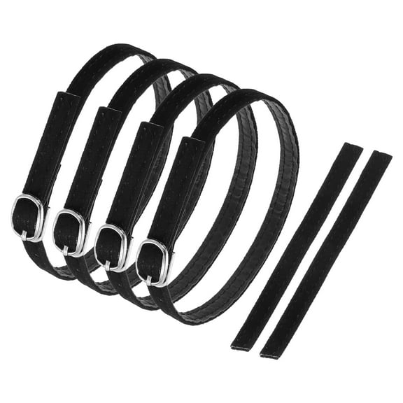 2 Pair Replacement Ankle Straps for Heels Detachable High Heels Shoe Straps Adjustable PU Leather Shoe Bands for Loose Shoe Slippers Sandals Anti-Loose, Black