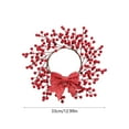 thumbnail image 2 of Eqiqhoxyi 13" Christmas Wreath Vines with Berry & Bow - Red/Silver/Gold/White Haning Ornament Holiday Door for Window Door Indoor & Outdoor, 2 of 5