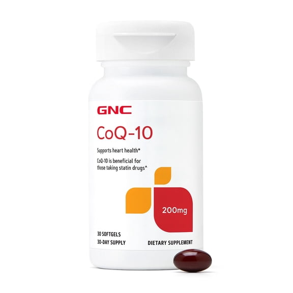 GNC CoQ-10 200mg Supplement, Strong Antioxidant, Promotes Healthy Heart, Boosts Immunity, Anti-Ageing, Aids in Cellular Energy Production, 30 Softgels