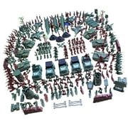 307 Pieces Men Playset 4cm Soldier Action Figures with Tanks Planes Flags & Accessories Model Toy