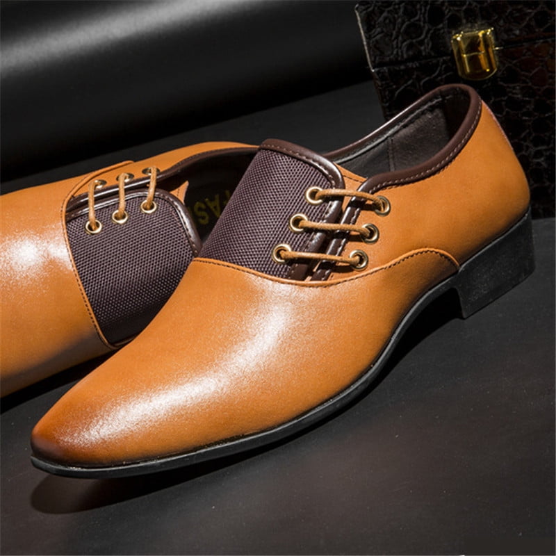 Men Formal Business Dress Leather Shoes Pointed Toe Leisure Retro Casual Oxfords 