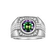 thumbnail image 1 of RYLOS Mens Rings Sterling Silver Designer Round Gemstone &  Sparkling Diamond Ring Alexandrite June Birthstone Rings For Men, Men's Rings, Silver Rings, Sizes 8 - 13, 1 of 7