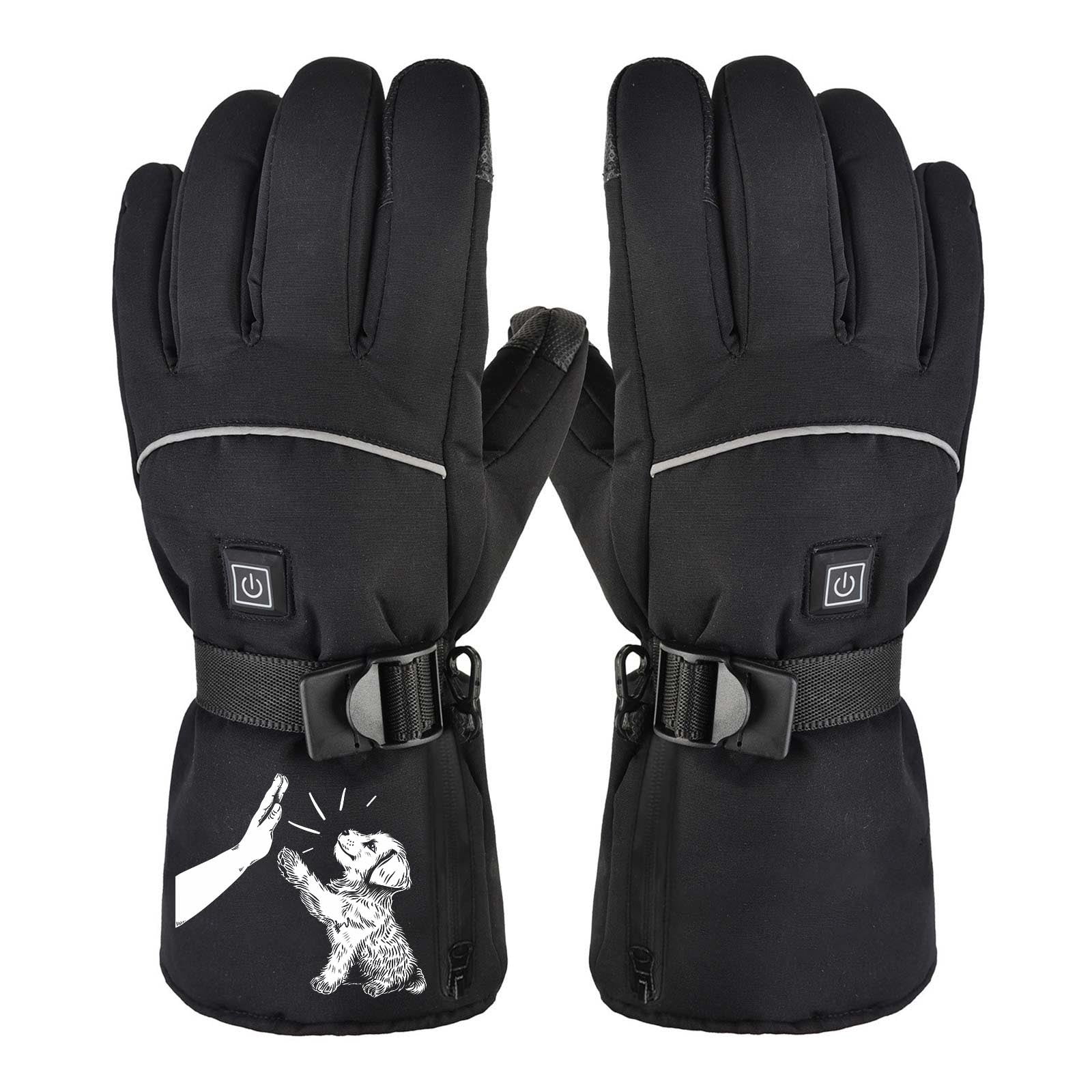 Aueoeo Heated Gloves For Men Women, Waterproof Touchedscreen Warm Heat HAnd Warmers For Outdoor Sports Cycling Skiing Motorcycle Camping Hiking Black