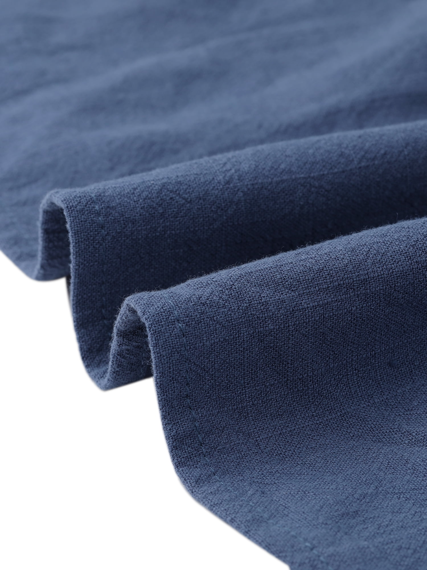 DARING DIVA Women's Tiered Dress A Line V Neck Flowy Ruffle Linen Dresses L Navy Blue