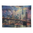 thumbnail image 5 of BCIIG City Skyline Bridge River Tapestry Wall Hanging Unique Style Graphic Tapestries Home Wall Decor Art for Living Room Bedroom Apartment Farmhouse Dorm 40x60inch, 5 of 6