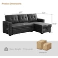 thumbnail image 2 of TiramisuBest Convertible Sofa Bed Couches for Living Room, 82" Sleeper Sofa with Pull Out Couch Bed, Linen Fabric L Shape Sectional Couch with Reversible Storage Chaise, USB Charging (Dark Grey), 2 of 7