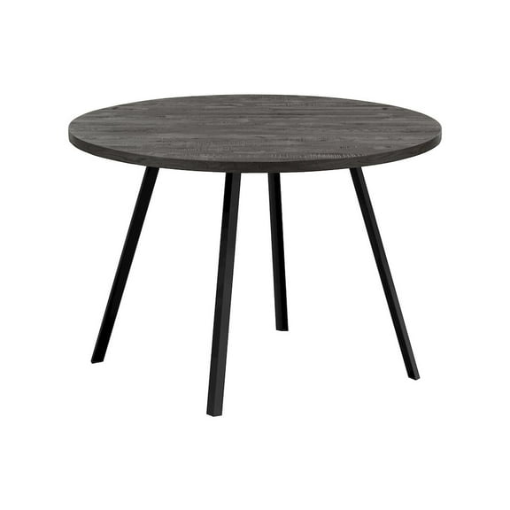 Dining Table, 48" Round, Small, Kitchen, Dining Room, Metal, Laminate, Black, Contemporary, Modern