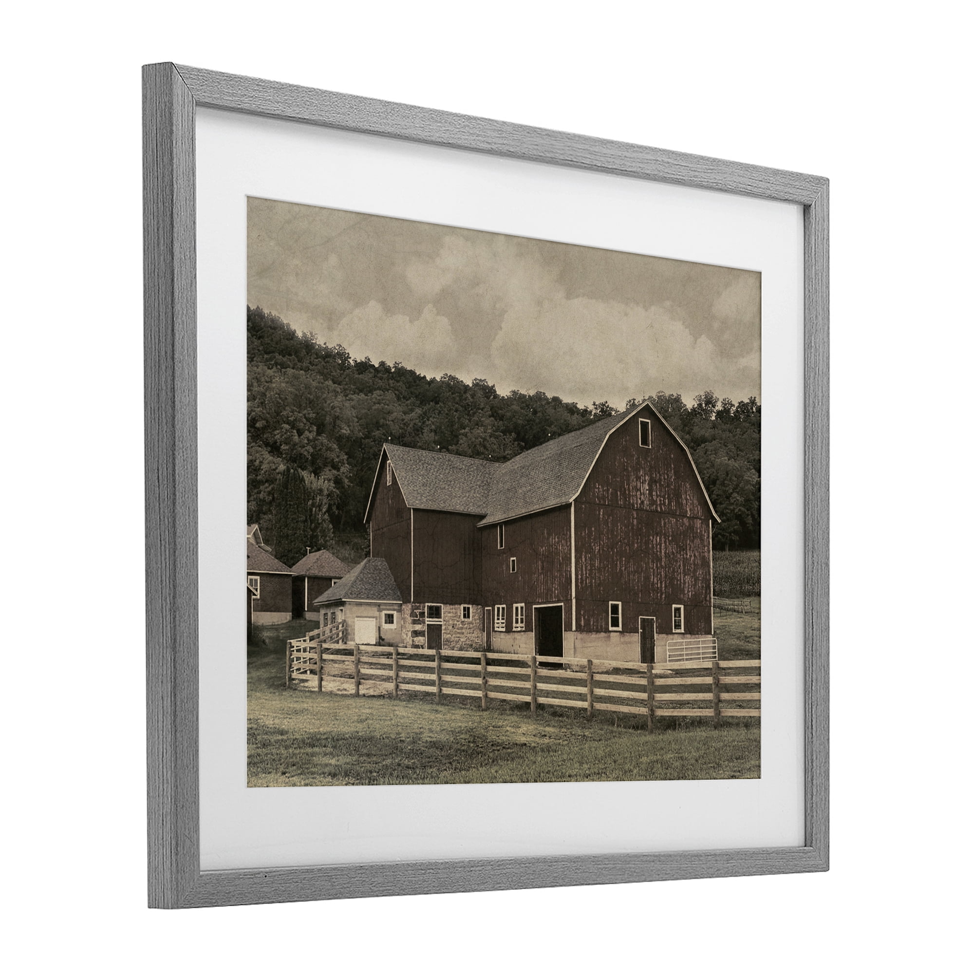 Stupell Industries Tender Living Space Barn Gray Framed Print Under Glass, design by Marcus Prime