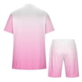 thumbnail image 4 of Miqool Men's Big & Tall Gradient Color Short Sets 2 Piece Outfits Short Sleeve T Shirt & Shorts Casual Summer Tracksuits with Pockets, 4 of 5