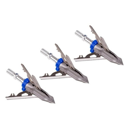 SkYifF Deadmeat V2 3-Blade 1.5 Cutting Dia. Stainless Steel Expandable Bow Hunting Standard Archery Mechanical Broadheads 3-Pack & 1 BMP Tip