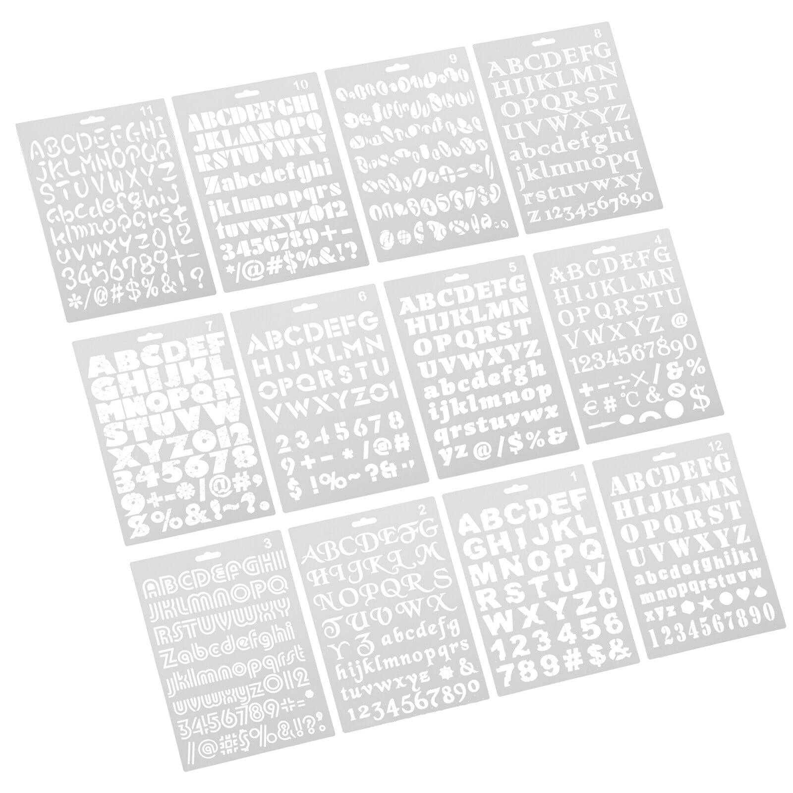 Raindrops 36-Piece Productivity Stencil Set with Alphabet Templates for Journals and Planners