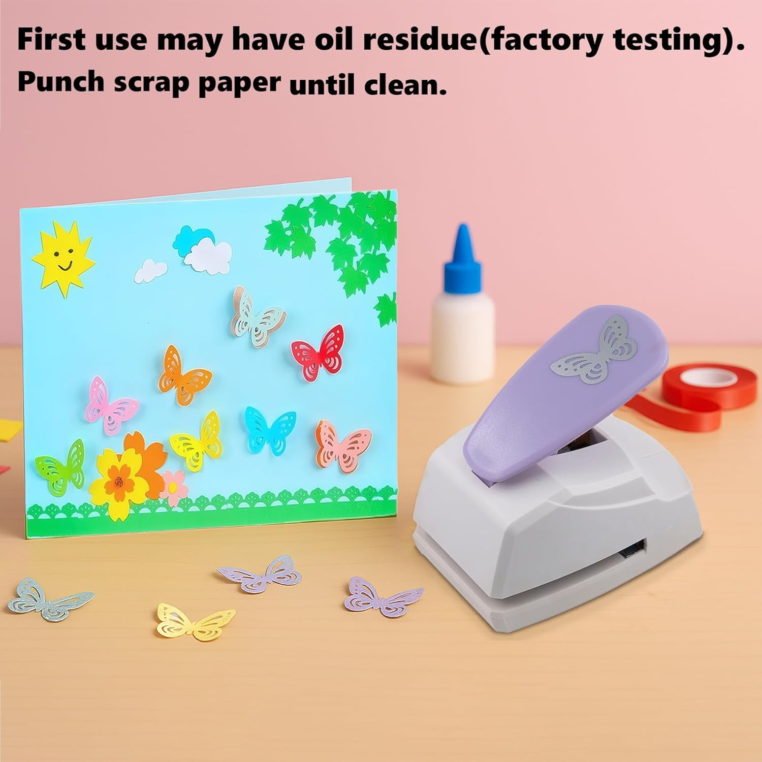 ABCISI Large Heavy-Duty Butterfly Craft Hole Punch, DIY Scrapbooking Tool for Cardstock and Paper Crafts, Decorative Cutouts, Easy-to-Use, Durable Embossing Machine, Random Color, Exquisite
