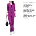thumbnail image 7 of Quixlent 2 Pcs/Set Women Coat Pants Suit Formal Business Style Lapel Button Closure Cardigan Long Sleeve Straight Wide Leg Plus Size Commute Jacket Trousers Set, 7 of 7