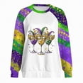 thumbnail image 6 of HCNTES Mardi Gras Shirts for Women Mardi Gras Sequin Long Sleeve Shirt Funny Fat Tuesday Tee Carnival Crewneck Party Tops(Size:XXXXL), 6 of 9