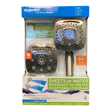 Oxygenics Arc 80-Setting Combo Shower Head  Brushed Nickel