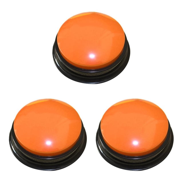 VONKY 1/2/3/5 Interactive Recordable Talking Button Answer Buzzers for Party Favor Funny Sound Effects Included Orange 3PCS