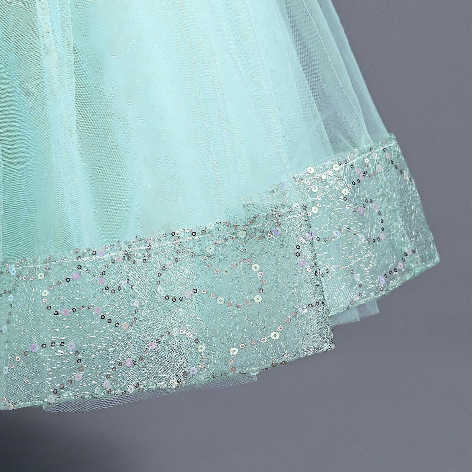 Prom Dresses for Girls Sleeveless Crewneck Size 7-13 Teens Kids Trendy Sequins A-Line Solid Color Evening Party Birthday Formal Dress