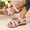 Pink, variant on Fnooota Womens Wedge Sandals, Adjustable Ankle Strap Wide Width Open Toe Comfort Sandals Beige Size 7