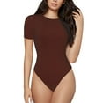 thumbnail image 2 of Goofa Brown Printed Women Rash Guard Short Sleeve,Tummy control Swimsuit Surfing Swimsuit Bathing Suit One Piece Swimsuit UPF 50-Large, 2 of 9