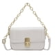 thumbnail image 1 of Nuevo bolso de hombro portátil con cadena brillante, moderno y sencillo, de piel sintética, tipo joker, pequeño bolso. Blanco cremoso, 1 of 5