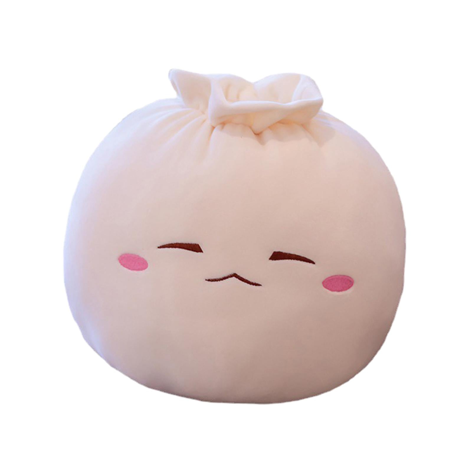 TISHITA Stuffed Plush Dumpling Plush Pillow Baozi Cute Expression Comfortable Stuffed Throw Pillow for Car Bedroom A